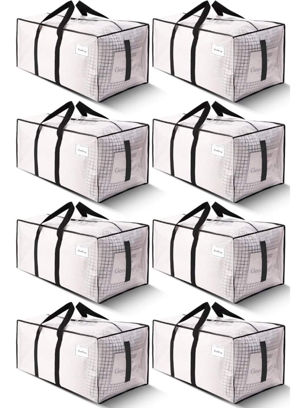 Supports 200lbs Heavy Duty Moving Bags - Strong Zipper & Wrap-Around Handles - W